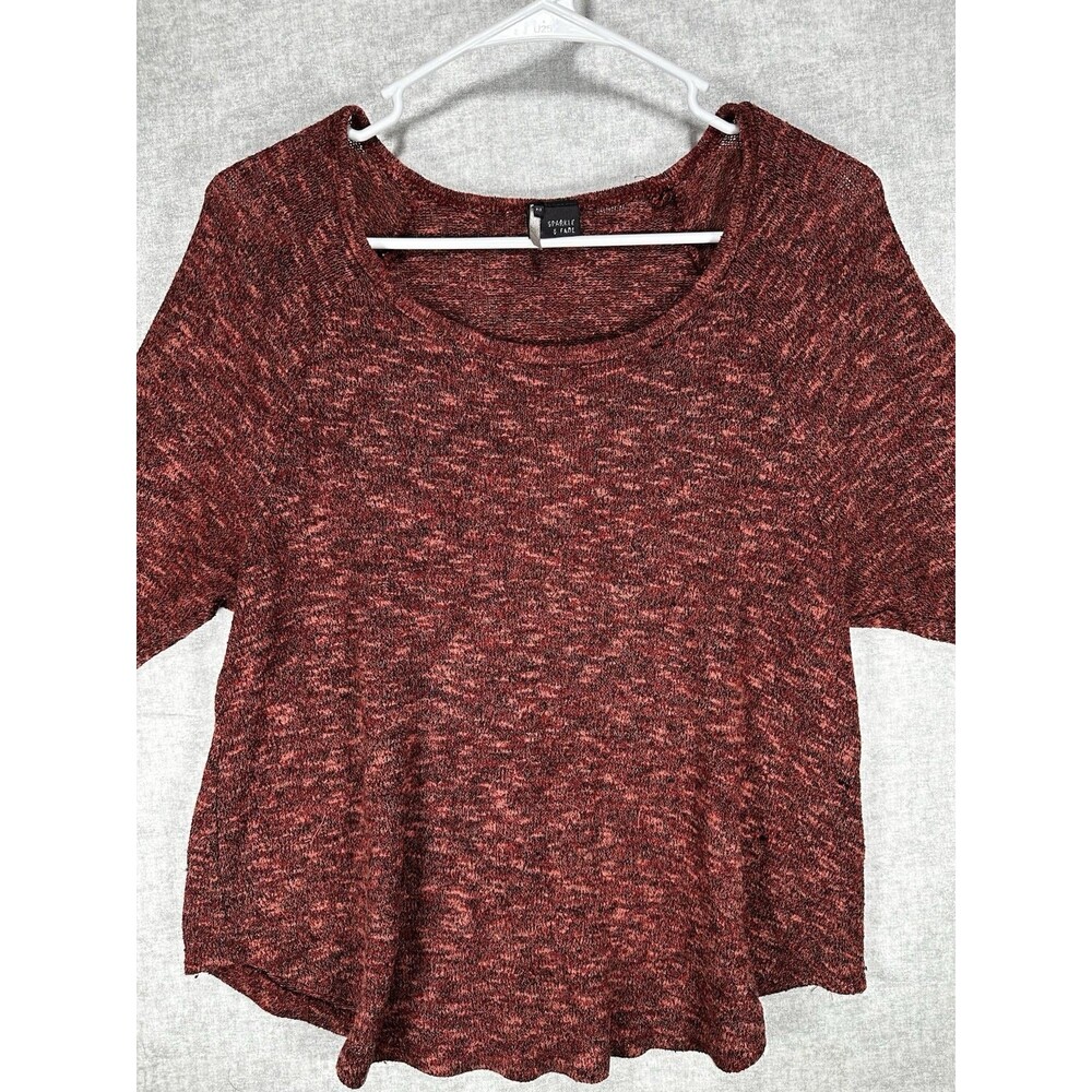 Urban Outfitters Sparkle & Fade Rust Red Slouchy  Knit Sweater Size Medium
